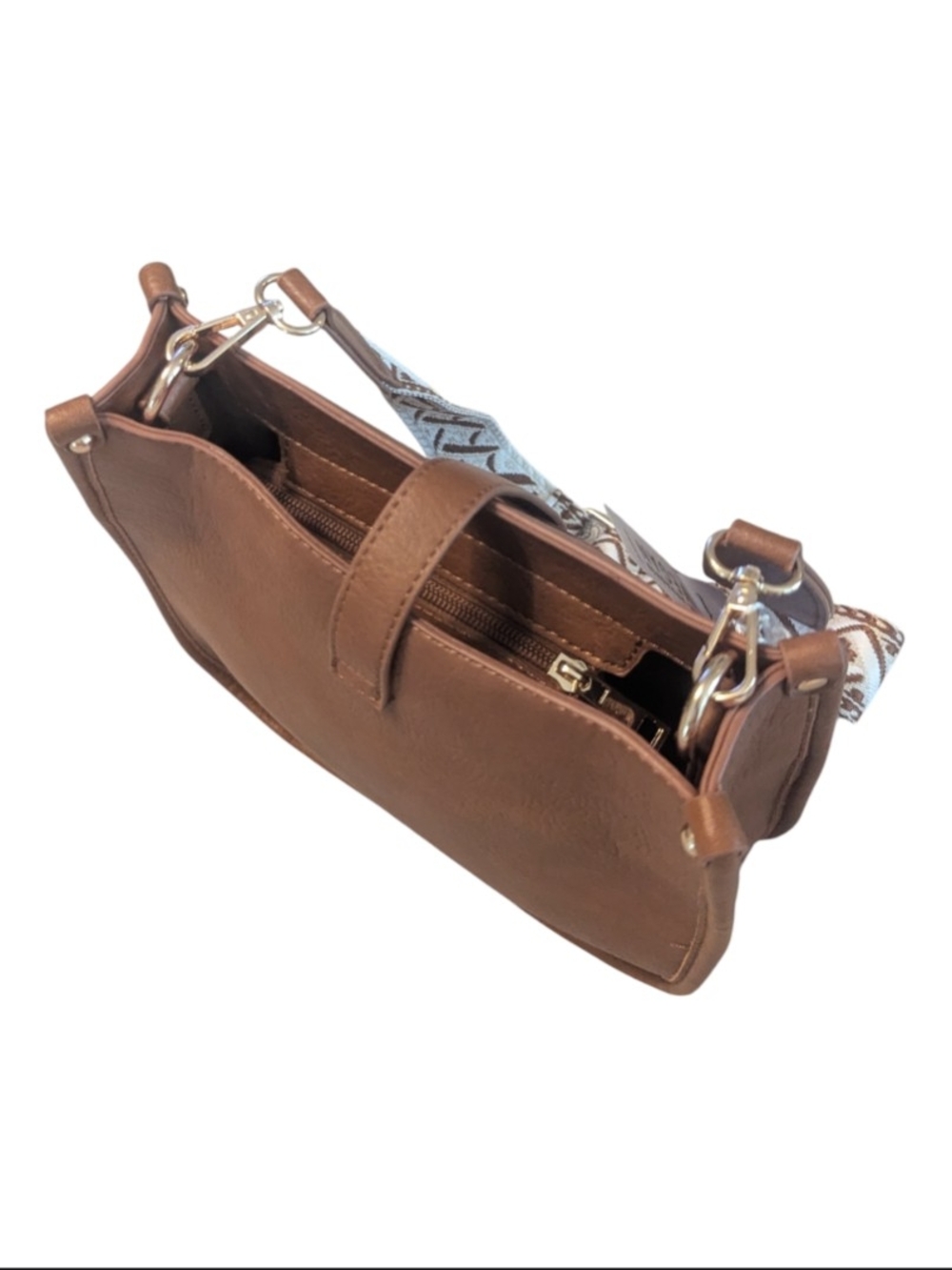 NWT Malibu Skye Evelyn SM31798-6 Crossbody Bag W Guitar Strap Brown - Picture 6 of 14